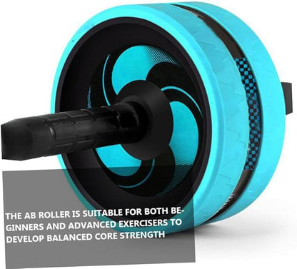 Mute Ab Roller with Non-slip Handles Knee Pad and Jump Rope for Women Core Strength Trainer for Home Gym Portable Fitness Wheel for Beginners and Advanced Users Blue and Black
