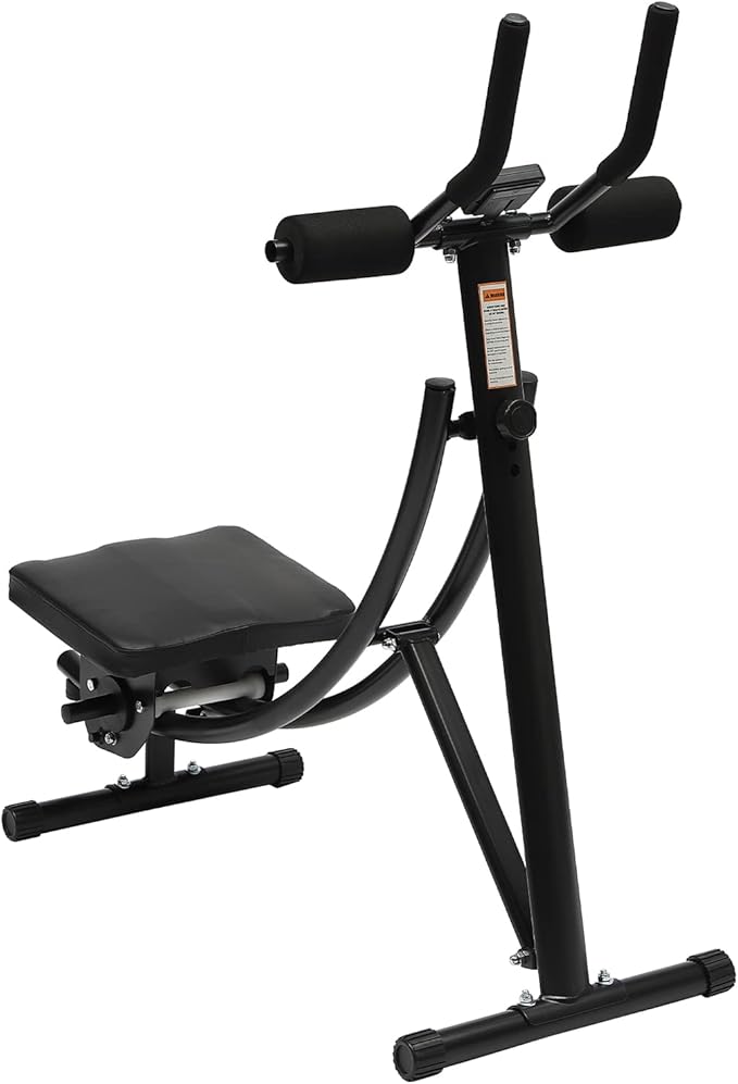 Ab Machine for Home Gym, Core Strength Training Equipment for Home Fitness, Ab Crunch Coaster with 3 Intensities and Digital Display, Foldable Core Trainer for Abdominal