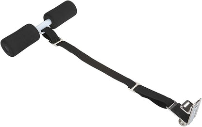 Portable Core Workout Bench with Adjustable Foam Padding, Foldable Sit Up Assist Equipment for Home Gym Abdominal Training Strength Exercises (Black)