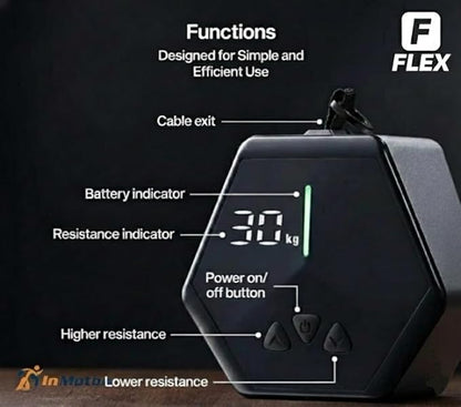 in Motion Flex USB Rechargeable Smart Home Gym Equipment | Portable Compact Digital Cable Machine Adjustable Motor Resistance 5–66LB | Compact Strength Training for Full Body Workout Travel & Fitness