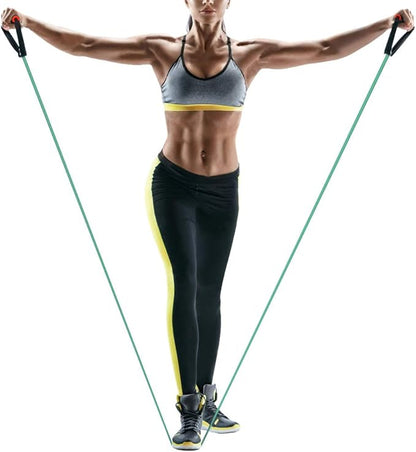Single Resistance Bands, Workout Bands with Handles and The Exercise Bands with Door Anchor, Suitable for Resistance Training, Physical Therapy, Home Workouts, Boxing Training