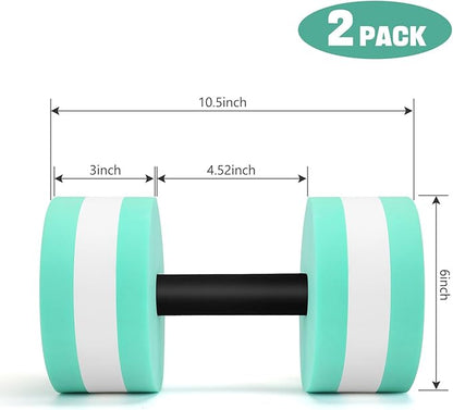 Pool Weights for Water Exercise 2 Pack, Aquatic Dumbbells for Pool Fitness & Water Aerobic Workouts, Dense and Sturdy Water Weights for Pool Exercise and Activities