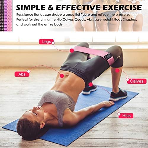 Fabric Resistance Bands – Non-Slip Workout Bands for Booty, Legs, Glutes – Set of 3 with Carry Bag – Light, Medium, Heavy – Home, Gym, Pilates, Yoga