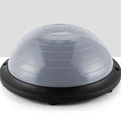 Thickened Half Ball Balance Trainer, Foot Pedal Stability Ball for Home Gym, Yoga Pilates Equipment, Exercise Ball with Base for Core Strength, Flexibility and Balance Training(Gray)