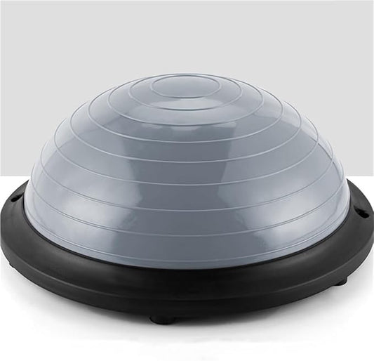 Thickened Half Ball Balance Trainer, Foot Pedal Stability Ball for Home Gym, Yoga Pilates Equipment, Exercise Ball with Base for Core Strength, Flexibility and Balance Training(Gray)