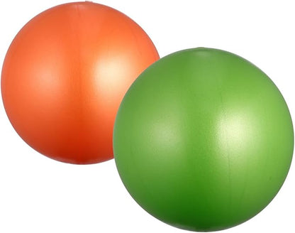Angoily 2pcs Anti-Burst Yoga Ball Mini Pilates Ball with Thickened PVC Material, Balancing Stability Trainer for Home Fitness and Exercise (15-35cm Random Size, Orange Green)