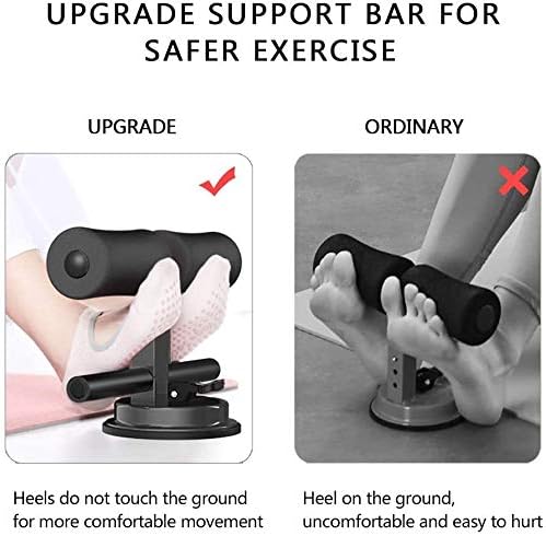 Sit Up Bar, Upgraded Sit up Assistant Device Portable Adjustable Exercise Body Fitness Equipment with Comfortable Padded for Men & Women Home Gym(Red)
