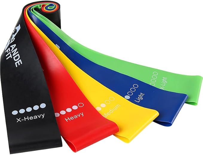 Resistance Bands Set - 5 Levels for Home Workout, Glutes, Yoga & Strength Training - Durable Fitness Bands with Carry Bag