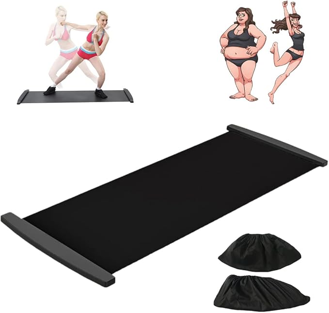 Slide Board with Shoe Cover Slimming Exercise Slide Mat for Leg Pot Training Fitness Athletic Training, for Low Impact Balance Training
