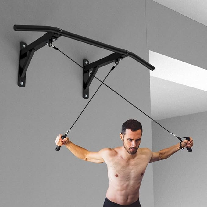 Wall-Mounted Pull Up Bar, for Home Gym Workout Training Heavy Duty Fitness Bar, Home Fitness System with Grommets, 661 Lbs