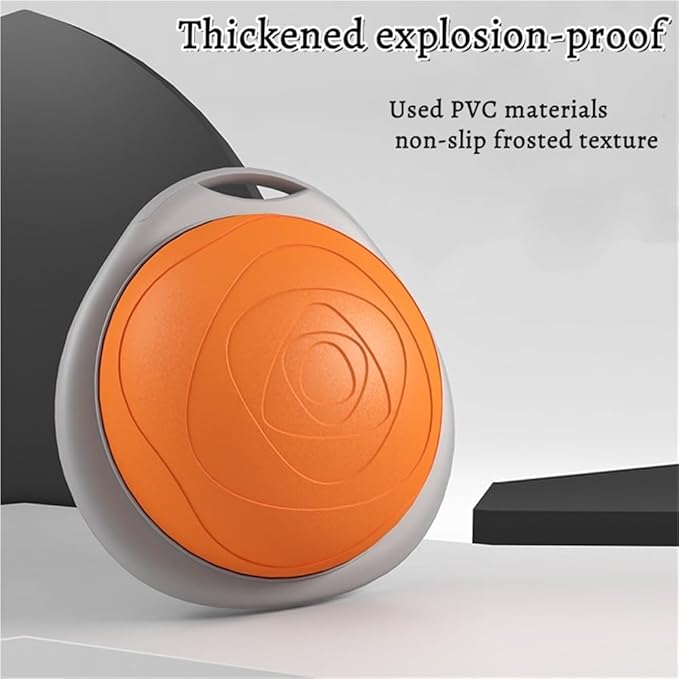 Half Balance Trainer Ball, Exercise Ball with Ergonomic Handle, Anti-Burst Semi-Circular Stability Ball for Home Fitness, Pilates, Ankle Strength and Sensory Training