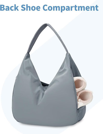 Ceneda Large Gym Bag for Women with Hidden Yoga Mat Holder & Shoe Compartment & Wet Pocket, Sports Duffle Bag for Travel