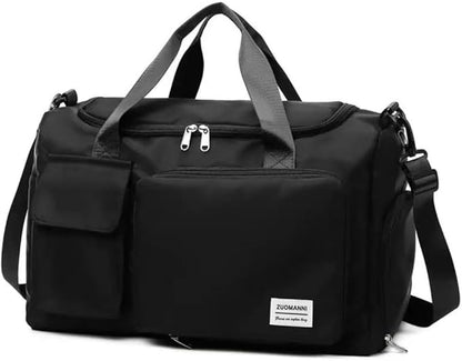 New men's and women's splash proof sports hand travel fitness shopping weekend camping overnight bags. (Black2)