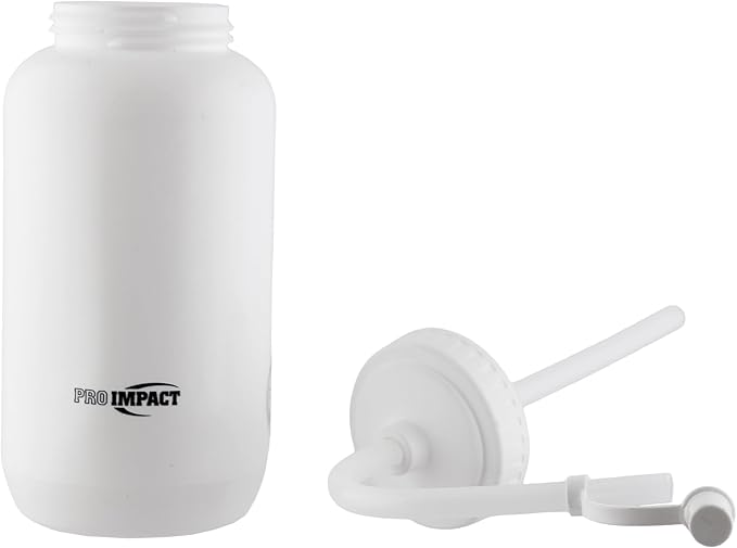 Pro Impact Squeezable Water Bottle Bendable Long Straw - LDPE BPA Free Plastic - Hydration for Baseball Hockey Gym MMA Yoga Boxing Cycling Softball Football Lacrosse (35.5 Oz.)