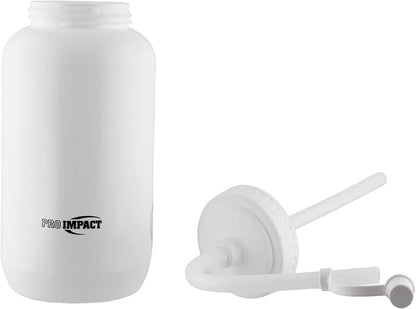 Pro Impact Squeezable Water Bottle Bendable Long Straw - LDPE BPA Free Plastic - Hydration for Baseball Hockey Gym MMA Yoga Boxing Cycling Softball Football Lacrosse (35.5 Oz.)