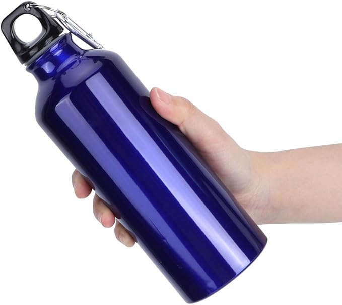 Milltrip Sports Water Bottle, 500ml 750ml Aluminum Blue Water Bottle for Outdoor Gym Fitness Cycling Hiking Climbing Traveling(750ml)