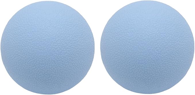 Hard Lacrosse Ball Massage Ball Therapy. Firm Trigger Point Massager Tool for Deep Tissue Yoga Physiotherapy Myofascial Release Muscle Relax Plantar Fasciitis Pain Relief (2 Pack) (Blue)