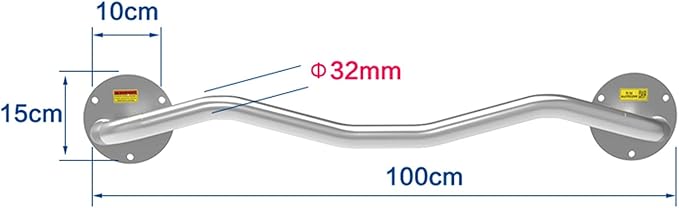 Steel & Stainless Steel Pull-up Bar, Fitness Horizontal Bar, Wall-Mounted Strength Training Equipment, Suitable for Home Indoor & Outdoor (Steel Handle)