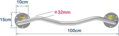 Steel & Stainless Steel Pull-up Bar, Fitness Horizontal Bar, Wall-Mounted Strength Training Equipment, Suitable for Home Indoor & Outdoor (Steel Handle)