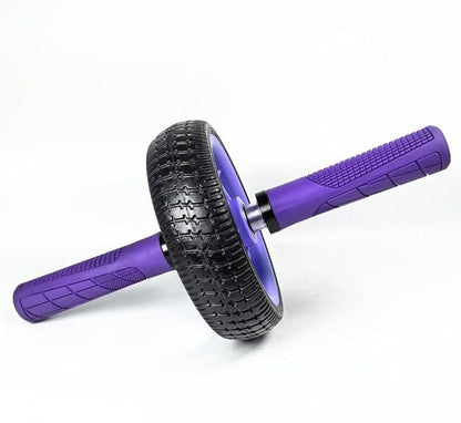 Home Fitness Abdominal Exerciser with Single Wheel, Durables 500 lb Load Capacity, Ergonomic 150 mm EVA Handle, Textured Non-Slip Tire for Stable Rolling on Multiple Surfaces(purple+purple)