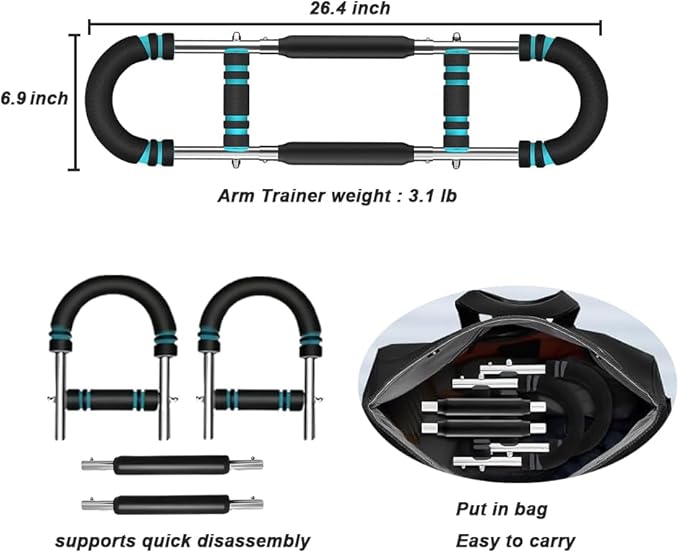 Twister Arm Trainer,Adjustable 6 Resistance Levels (45-130 lbs) Chest , Portable Chest & Arm Workout Equipment with High-Tensile Steel Spring for Forearm, Triceps, Power Twist Training