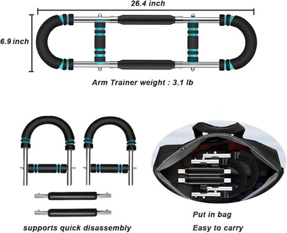 Twister Arm Trainer,Adjustable 6 Resistance Levels (45-130 lbs) Chest , Portable Chest & Arm Workout Equipment with High-Tensile Steel Spring for Forearm, Triceps, Power Twist Training