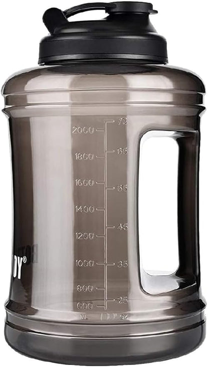 Water Bottle with Handle 2.5L Large Sports Water Bottle Half Gallon BPA Free Plastic Water Bottles Wide Mouth Water Bottle 83oz Reusable Gym Water Jug for Home Drinking Outdoor Sports Hiking Fitness