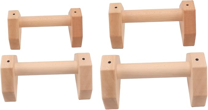 PowerBars, Push Up Stand, Wooden Parallettes Push Up Bars, Joint-Friendly Beech Wood Calisthenics Equipment for Home Durable Handstand Trainer Push Up Handles(25CM)