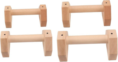 PowerBars, Push Up Stand, Wooden Parallettes Push Up Bars, Joint-Friendly Beech Wood Calisthenics Equipment for Home Durable Handstand Trainer Push Up Handles(25CM)