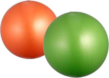GALPADA 2pcs Anti-Burst Thickened PVC Yoga Ball Mini Balancing Stability Trainer Exercise Pilates Fitness Balls for Home Gym Workout (15-35cm Random Size, Orange and Green)