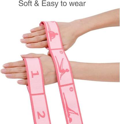 2 PCS Kids Stretching Strap - 8-Loop Adjustable Stretch Bands for Dance, Ballet, Yoga, Gymnastics Workout, Children‘s Fitness Equipment, Stretching Resistance Bands and Home Flexibility Training