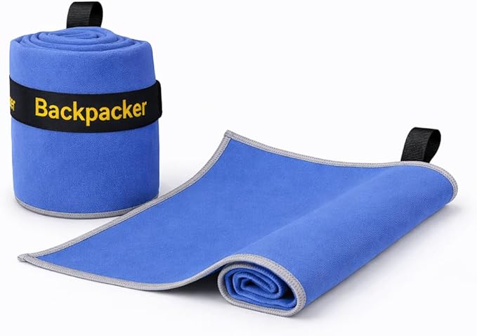 Backpacking Ultralight Quick Dry Microfiber Soft Fast Drying Hand and Face Towel Wash Cloth Camping Yoga Hiking Active Lifestyle Small (Blue, Small)