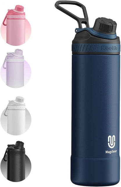 24oz Insulated Water Bottle| Double-Wall Vacuum Stainless Steel, Wide Mouth Design, Leak-Proof Reusable Bottle for Gym, Sports & Daily Hydration - blue