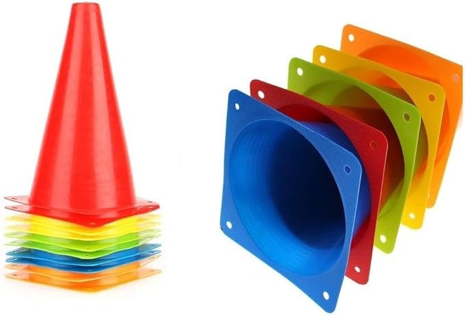 Soccer Cones (7 Inch 25 Pack), Agility Training Sports Cone Plastic with Carry Bag for Football Basketball Drills Field Markers,