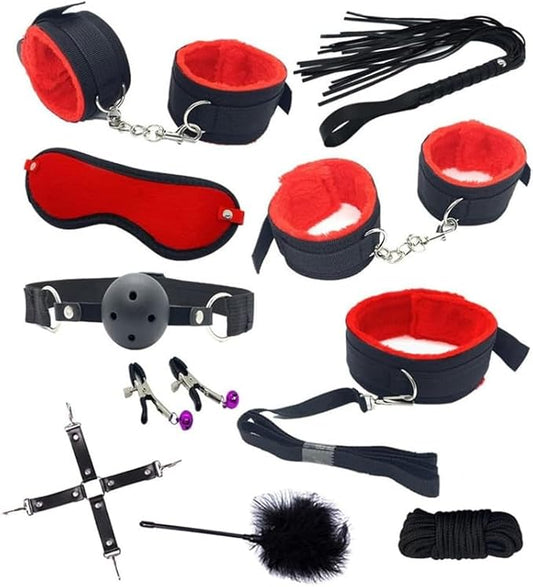 10 Classic Nylon Red Indoor Adjustable Fitness Sets with Diverse Functions, Couple Gift - D9