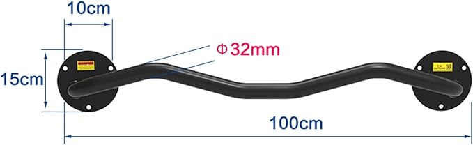 Steel & Stainless Steel Pull-up Bar, Fitness Horizontal Bar, Wall-Mounted Strength Training Equipment, Suitable for Home Indoor & Outdoor (Steel Without Handle)