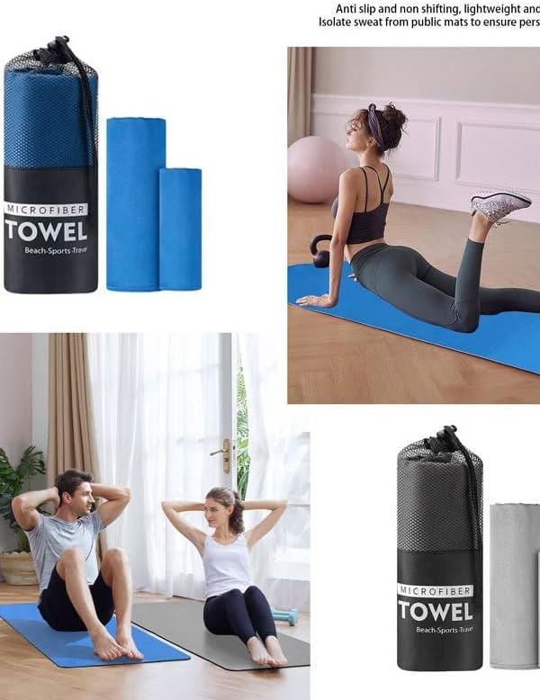 Microfiber Towel Travel Sports Towel,High Water Absorption, Lightweight, for Fitness Yoga, Swimming,Travel,Camping etc (Navy Blue, L 60"x30")