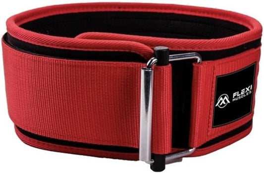 Quick Lock Weightlifting Belt - Adjustable Back Support with Metal Buckle - Ideal for Powerlifting, Cross Training, and Olympic Lifting - Durable Gym Belt for Men & Women
