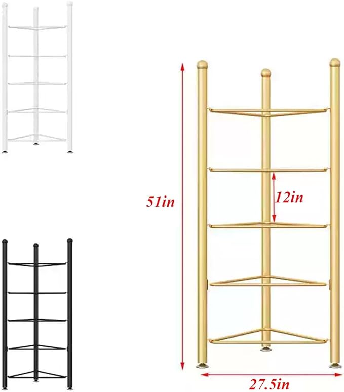3/5/6/7 Tier Floor Stand Storage Organizer Exercise Half Balance Ball Storage Rack, Home Gym Workout Equipment for Bosu Slam Bowling Medicine Balls(White,5 Layer - 51jin)