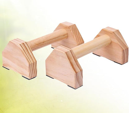 Solid Wood Push-up Frame with Anti-slip Base for Home Workout Muscle Training Device Handstand Bars Calisthenics Parallettes for Enhanced Range of Motion and Wrist Support