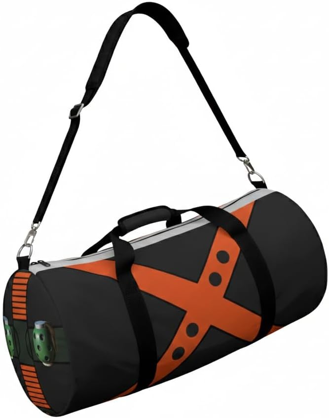 Anime Gym Bag for Women Men - Large Capacity Waterproof Workout Fitness Travel Sports Bags Fashion Street Camping ExpandaCLe Carry On Duffle Bag For Couple (Black Bakugo) PTY