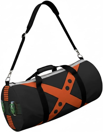 Anime Gym Bag for Women Men - Large Capacity Waterproof Workout Fitness Travel Sports Bags Fashion Street Camping ExpandaCLe Carry On Duffle Bag For Couple (Black Bakugo) PTY