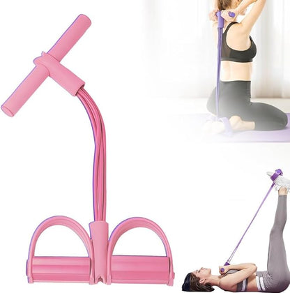21 Fitness Resistance Bands-6 Tube Pedal Ankle Puller | 2025 Upgrade 6-Level Elastic Exercise Bands with Yoga Pedal | Natural Latex Workout Equipment for Sit Up/ABS/Leg Training (Women & Men)
