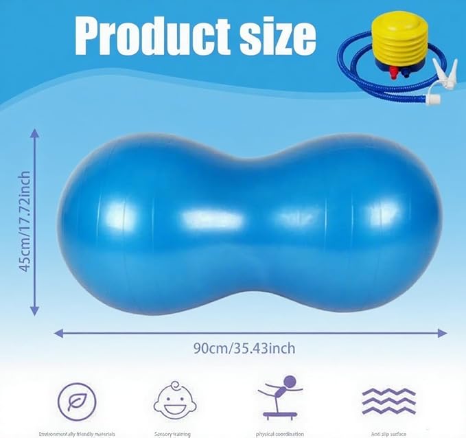Exercise Stability Peanut Yoga Ball with Pump, Ball Plug, Used for Kids, Gym, Birthing for Pregnancy