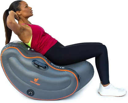 New Image FITT Curve Inflatable Total Body Workout System - Core Strength, Balance & Flexibility Trainer with Resistance Bands & Exercise Guide - Portable Home Fitness Platform