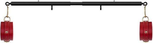 Heavy Duty Stainless Steel Expandable Spreader Bar with 2pcs PU Adjustable Straps, Sports Aid Training Fitness Gear Pilates Aid Kit,Home Indoor Sports Yoga Set