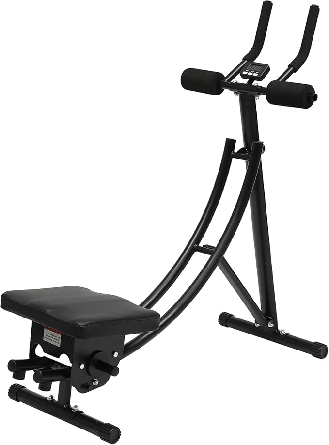 Ab Workout Equipment, Folding Ab Exercise Machine with LED Display Screen, 3-Level Adjustable Ab Trainer Machine with 330lbs Bearing Capacity, Abdominal/Core Fitness Equipment for Home Company Gym