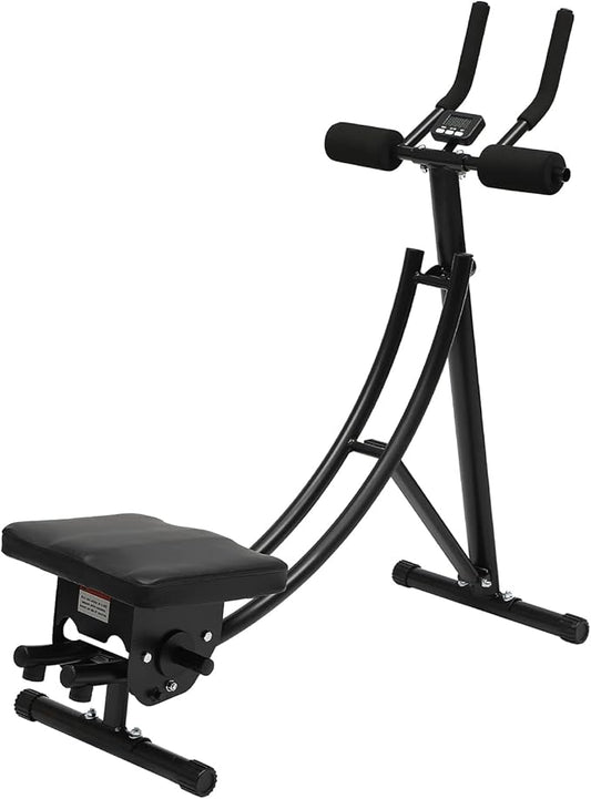 Ab Workout Equipment, Folding Ab Exercise Machine with LED Display Screen, 3-Level Adjustable Ab Trainer Machine with 330lbs Bearing Capacity, Abdominal/Core Fitness Equipment for Home Company Gym