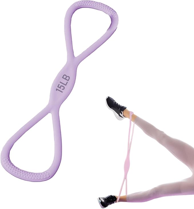 Silicone Figure 8 Resistance Bands for Full-Body Workouts – 15 LB Suitable for Shoulder, Back, and Arm Exercises