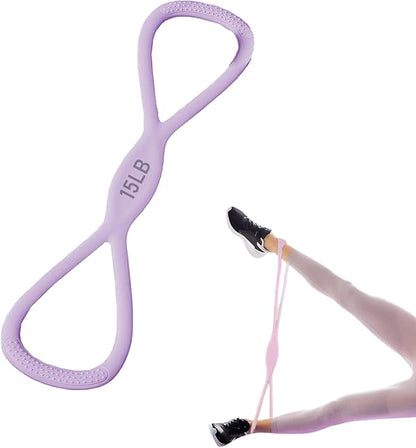 Silicone Figure 8 Resistance Bands for Full-Body Workouts – 15 LB Suitable for Shoulder, Back, and Arm Exercises